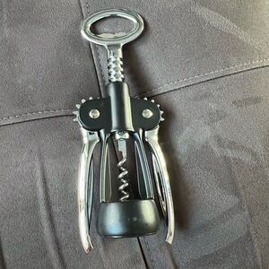 Black and Silver Corkscrew Bottle Opener